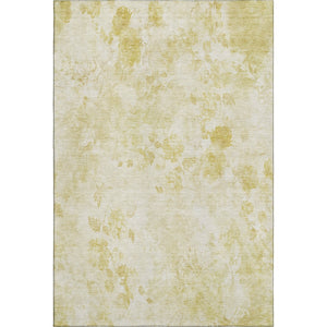 HomeRoots 10' X 14' Gold Ivory Floral Area Rug - Washable, Stain Resistant, UV Protected for Everyday Use 657707