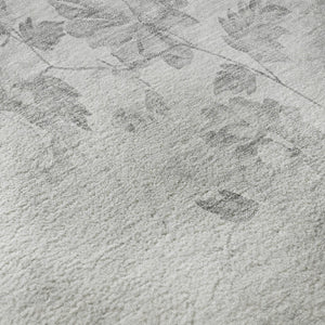 HomeRoots 5' X 8' Gray and Silver Floral Area Rug - Durable, Washable, UV Protected for Everyday Elegance 657709