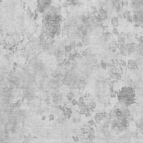 HomeRoots 10' x 14' Gray & Silver Floral Area Rug - Washable, UV-Protected, Perfect for High-Traffic Spaces! 657713