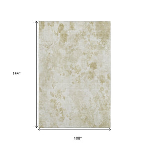 HomeRoots 9' X 12' Khaki Floral Area Rug - Washable, UV Protected, Perfect for Homes with Kids & Pets 657718