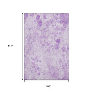 HomeRoots 9' X 12' Lavender Floral Area Rug – Washable, Stain Resistant, UV Protected for High-Traffic Homes 657724