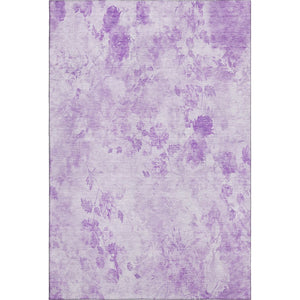 HomeRoots 9' X 12' Lavender Floral Area Rug – Washable, Stain Resistant, UV Protected for High-Traffic Homes 657724