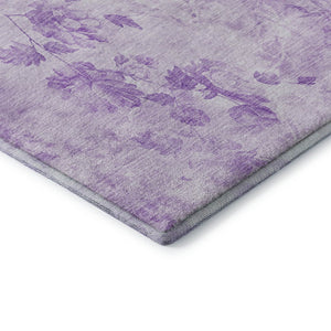 HomeRoots 9' X 12' Lavender Floral Area Rug – Washable, Stain Resistant, UV Protected for High-Traffic Homes 657724