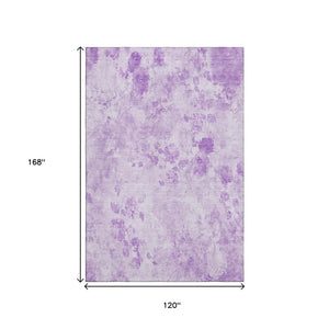 HomeRoots 10' X 14' Floral Area Rug in Lavender & Ivory – Washable, UV Protected, Perfect for Family Spaces! 657725