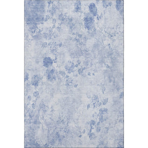 HomeRoots 10' X 14' Elegant Sky Blue & Ivory Floral Area Rug – Washable, UV Protected, Perfect for High-Traffic Spaces 657737