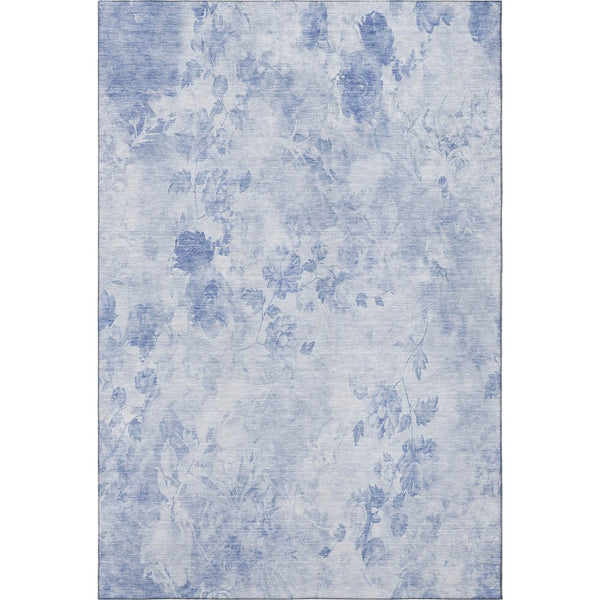 HomeRoots 10' X 14' Elegant Sky Blue & Ivory Floral Area Rug – Washable, UV Protected, Perfect for High-Traffic Spaces 657737