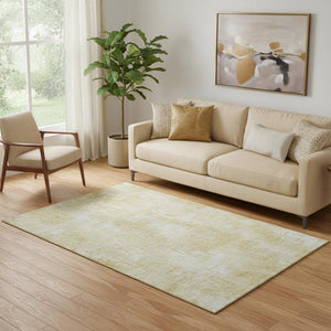 HomeRoots 5' X 8' Stylish Beige & Ivory Abstract Area Rug - Washable, UV-Protected, Kid & Pet Friendly! 657751