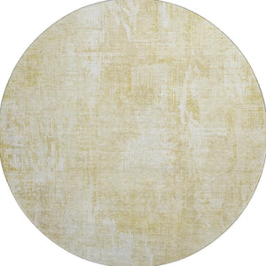 HomeRoots 8' Beige and Ivory Abstract Washable Round Area Rug with UV Protection for Busy Homes & Kids 657752