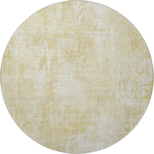HomeRoots 8' Beige and Ivory Abstract Washable Round Area Rug with UV Protection for Busy Homes & Kids 657752