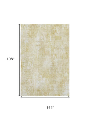 HomeRoots 9' x 12' Versatile Beige & Ivory Abstract Area Rug - Washable, UV-Protected & Stain-Resistant! 657754