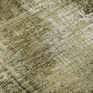 HomeRoots 8' X 10' Brown And Ivory Abstract Area Rug - Washable, UV Protected, Perfect for Busy Homes & Pets 657759