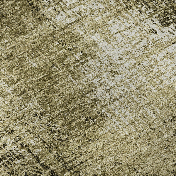 HomeRoots 8' X 10' Brown And Ivory Abstract Area Rug - Washable, UV Protected, Perfect for Busy Homes & Pets 657759