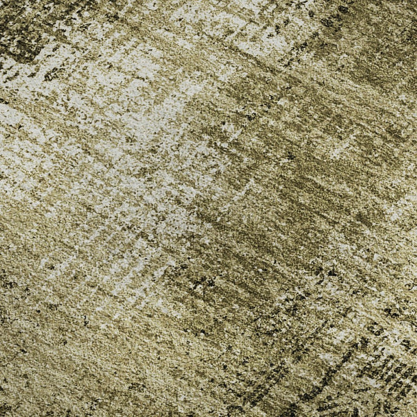 HomeRoots 8' X 10' Brown And Ivory Abstract Area Rug - Washable, UV Protected, Perfect for Busy Homes & Pets 657759
