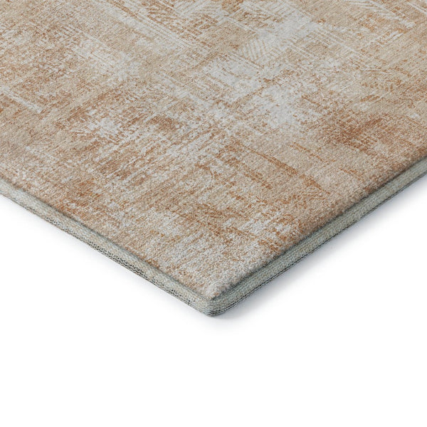 HomeRoots 9' X 12' Coral and Ivory Abstract Area Rug - Washable, UV-Protected, Soft, Stain-Resistant Design 657766