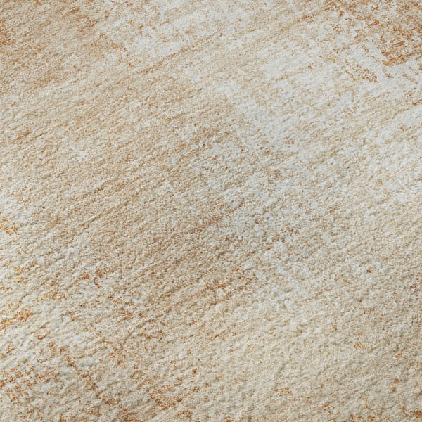 HomeRoots 9' X 12' Coral and Ivory Abstract Area Rug - Washable, UV-Protected, Soft, Stain-Resistant Design 657766