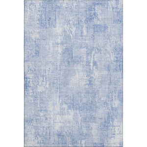 HomeRoots 5' X 8' Sky Blue & Ivory Abstract Area Rug - Washable, UV Protected, Durable Design for Homes 657769