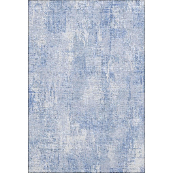HomeRoots 5' X 8' Sky Blue & Ivory Abstract Area Rug - Washable, UV Protected, Durable Design for Homes 657769