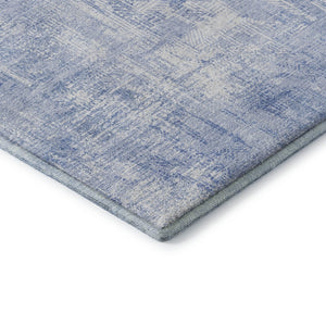 HomeRoots 5' X 8' Sky Blue & Ivory Abstract Area Rug - Washable, UV Protected, Durable Design for Homes 657769