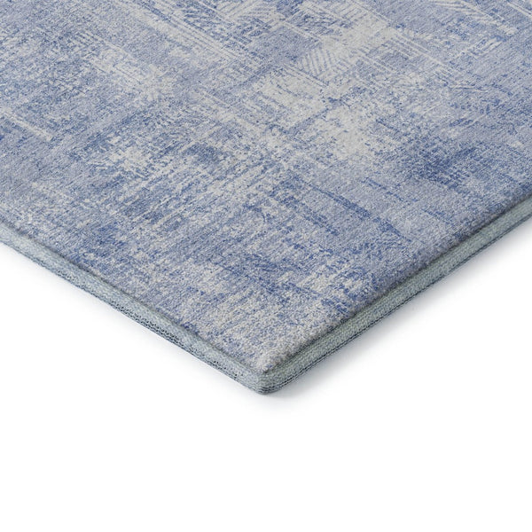 HomeRoots 5' X 8' Sky Blue & Ivory Abstract Area Rug - Washable, UV Protected, Durable Design for Homes 657769