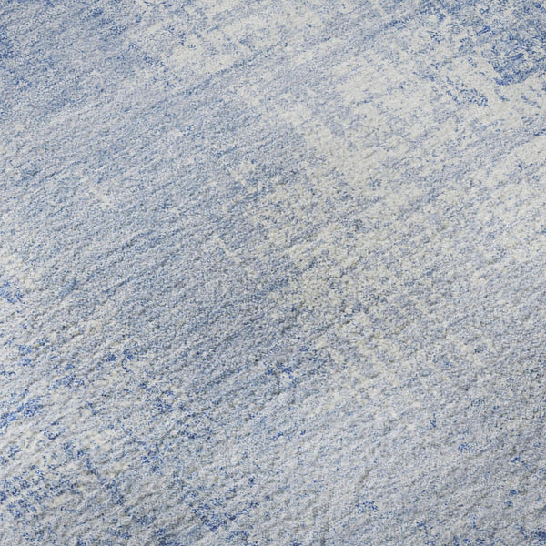 HomeRoots 5' X 8' Sky Blue & Ivory Abstract Area Rug - Washable, UV Protected, Durable Design for Homes 657769