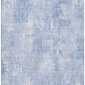 HomeRoots 9' X 12' Sky Blue and Ivory Abstract Washable Area Rug - Modern Design with UV Protection & Easy Care 657772