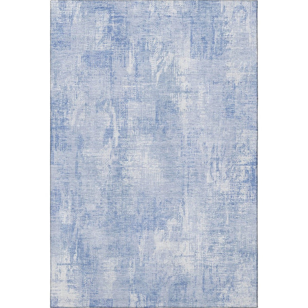 HomeRoots 9' X 12' Sky Blue and Ivory Abstract Washable Area Rug - Modern Design with UV Protection & Easy Care 657772