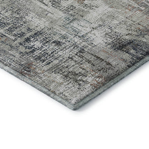 HomeRoots 8' Modern Abstract Washable Round Rug in Taupe, Copper & Beige - Durable, UV Protected & Stylish 657776
