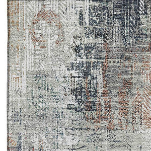 HomeRoots 9' X 12' Taupe-Copper Beige Abstract Area Rug - Washable, UV-Protected, Durable for Busy Homes 657778