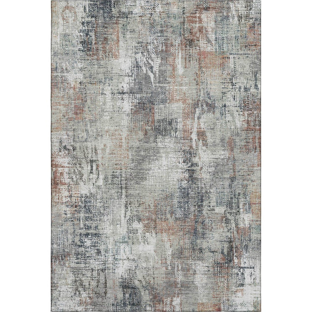 HomeRoots 10' X 14' Washable Abstract Area Rug in Taupe, Copper & Beige – Stain-Resistant with UV Protection! 657779