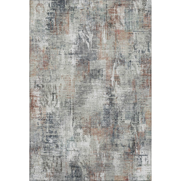 HomeRoots 10' X 14' Washable Abstract Area Rug in Taupe, Copper & Beige – Stain-Resistant with UV Protection! 657779