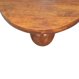 HomeRoots 32" Chestnut Solid Wood Round Coffee Table - Handcrafted Elegance for Modern Living Spaces & Offices 657780