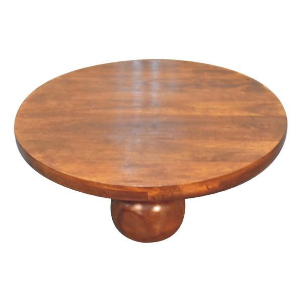 HomeRoots 32" Chestnut Solid Wood Round Coffee Table - Handcrafted Elegance for Modern Living Spaces & Offices 657780