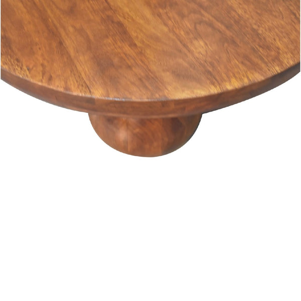 HomeRoots 32" Chestnut Solid Wood Round Coffee Table - Handcrafted Elegance for Modern Living Spaces & Offices 657780