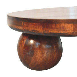HomeRoots 32" Walnut Solid Wood Round Coffee Table - Timeless Design, Versatile & Handcrafted for Modern Living 657782