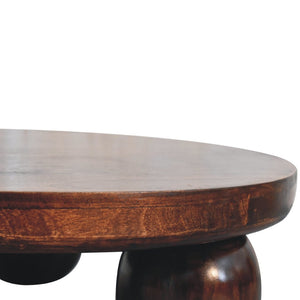 HomeRoots 32" Walnut Solid Wood Round Coffee Table - Timeless Design, Versatile & Handcrafted for Modern Living 657782