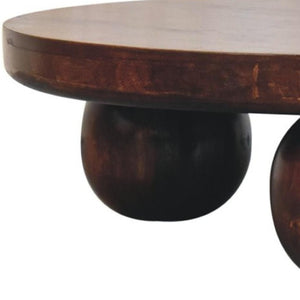 HomeRoots 32" Walnut Solid Wood Round Coffee Table - Timeless Design, Versatile & Handcrafted for Modern Living 657782