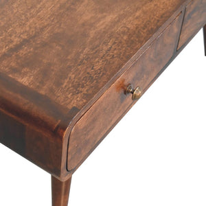 HomeRoots 34" Walnut Solid Wood Coffee Table – Timeless Design with 4 Drawers for Stylish Storage & Organization 657786