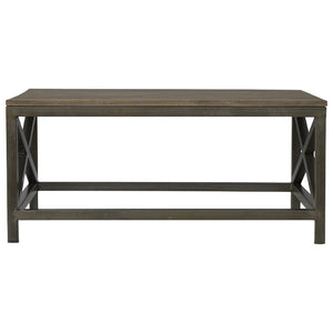 HomeRoots 43" Solid Wood and Iron Coffee Table - Rustic Modern Design for Living, Office, or Bedroom Spaces 657788
