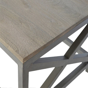HomeRoots 43" Solid Wood and Iron Coffee Table - Rustic Modern Design for Living, Office, or Bedroom Spaces 657788