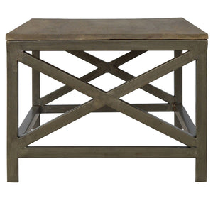 HomeRoots 43" Solid Wood and Iron Coffee Table - Rustic Modern Design for Living, Office, or Bedroom Spaces 657788