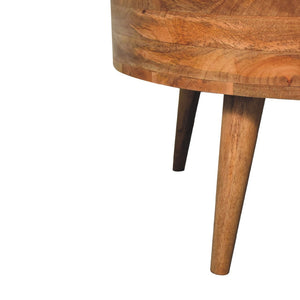 HomeRoots 32" Oak Round Coffee Table with Drawer - Solid Wood, Timeless Design, Perfect for Any Space! 657790