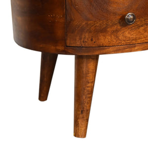 HomeRoots 28" Chestnut Solid Wood Free Form Coffee Table - Stylish Storage Solution for Modern Living Spaces 657793
