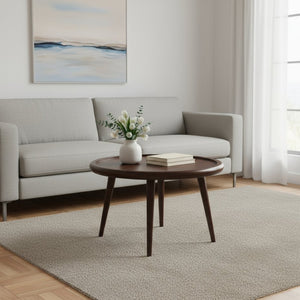 HomeRoots 24" Elegant Chestnut Solid Wood Oval Coffee Table - Handcrafted, Versatile Design for Any Room 657797