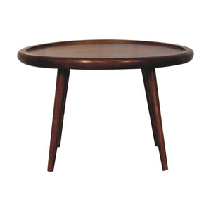 HomeRoots 24" Elegant Chestnut Solid Wood Oval Coffee Table - Handcrafted, Versatile Design for Any Room 657797