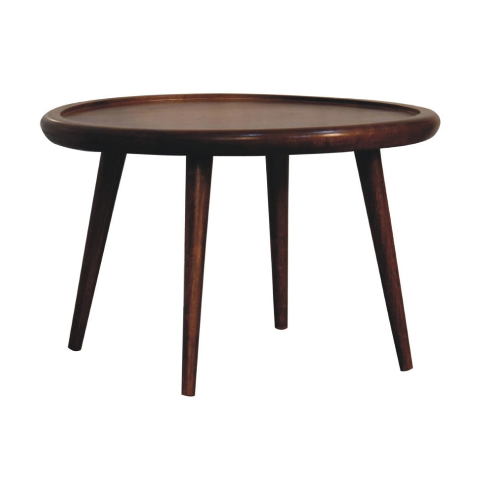 HomeRoots 24" Elegant Chestnut Solid Wood Oval Coffee Table - Handcrafted, Versatile Design for Any Room 657797