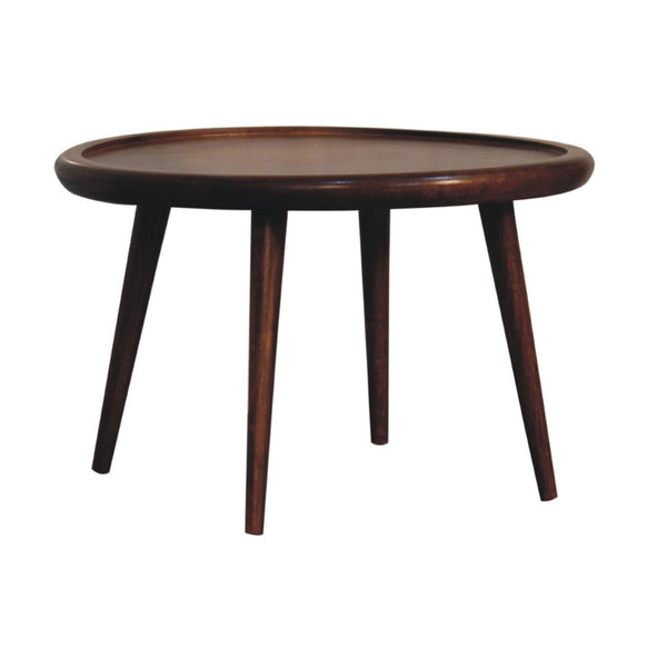HomeRoots 24" Elegant Chestnut Solid Wood Oval Coffee Table - Handcrafted, Versatile Design for Any Room 657797