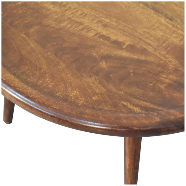 HomeRoots 24" Elegant Chestnut Solid Wood Oval Coffee Table - Handcrafted, Versatile Design for Any Room 657797