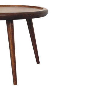 HomeRoots 24" Elegant Chestnut Solid Wood Oval Coffee Table - Handcrafted, Versatile Design for Any Room 657797