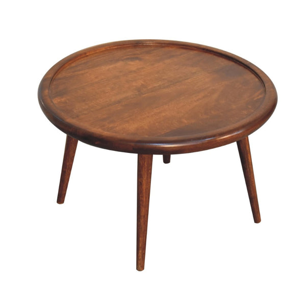 HomeRoots 24" Elegant Chestnut Solid Wood Oval Coffee Table - Handcrafted, Versatile Design for Any Room 657797