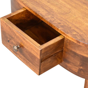 HomeRoots 26" Chestnut Solid Wood Oval Coffee Table with Built-in Storage Drawer for Timeless Elegance 657798